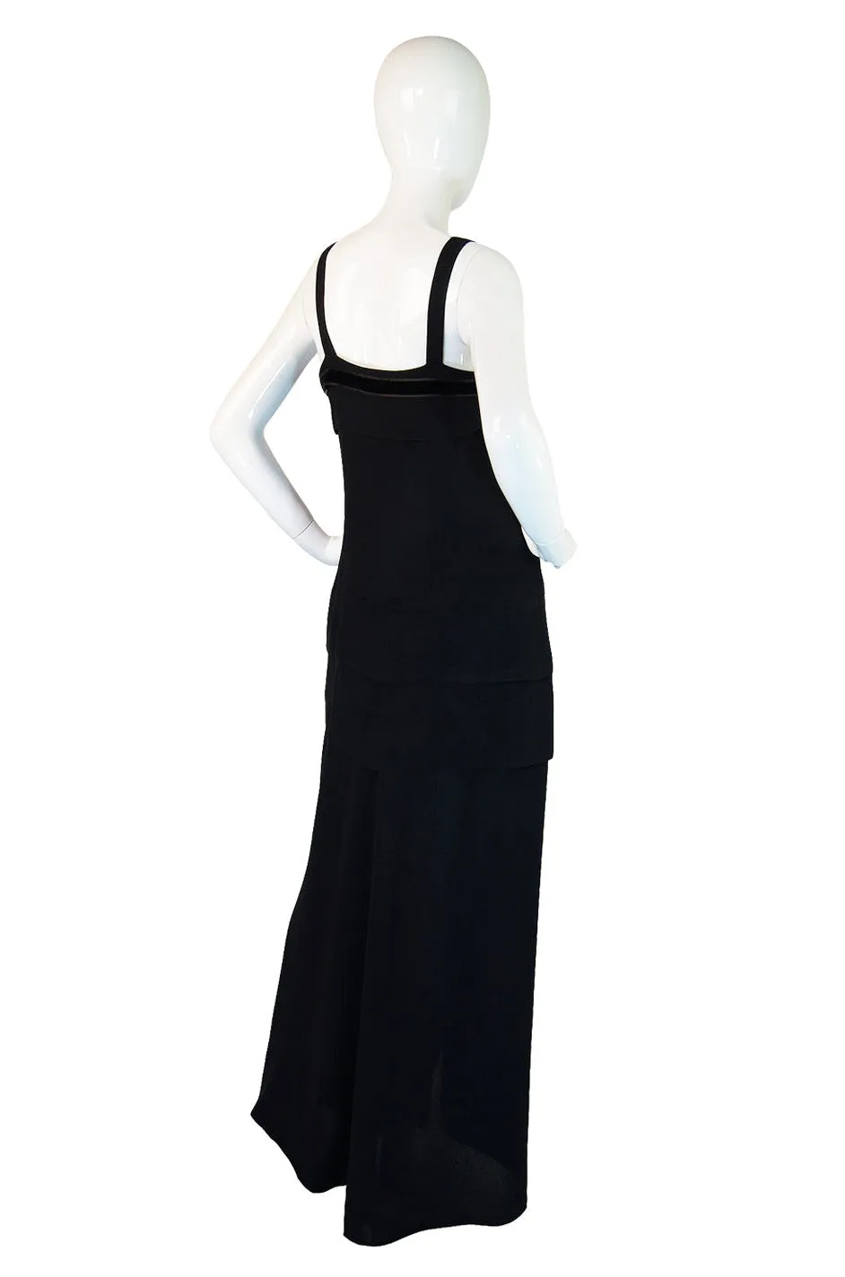 1940s Moss Crepe Halter Gown