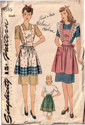 1943 Apron, Original Simplicity 4585 32"-34" bust