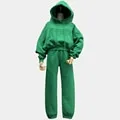 2024Solid Casual Tracksuit Fleece 2 Pieces Set