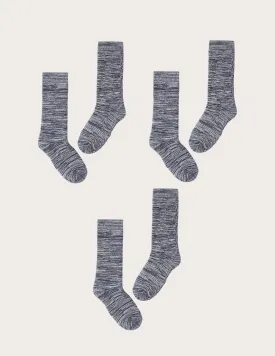 3-Pack Chunky Bed Socks - Dove Marl