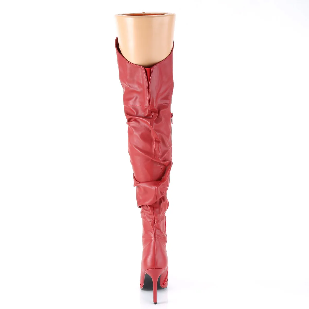 4 Inch Heel CLASSIQUE-3011 Red Faux Leather