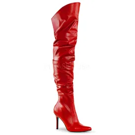 4 Inch Heel CLASSIQUE-3011 Red Faux Leather