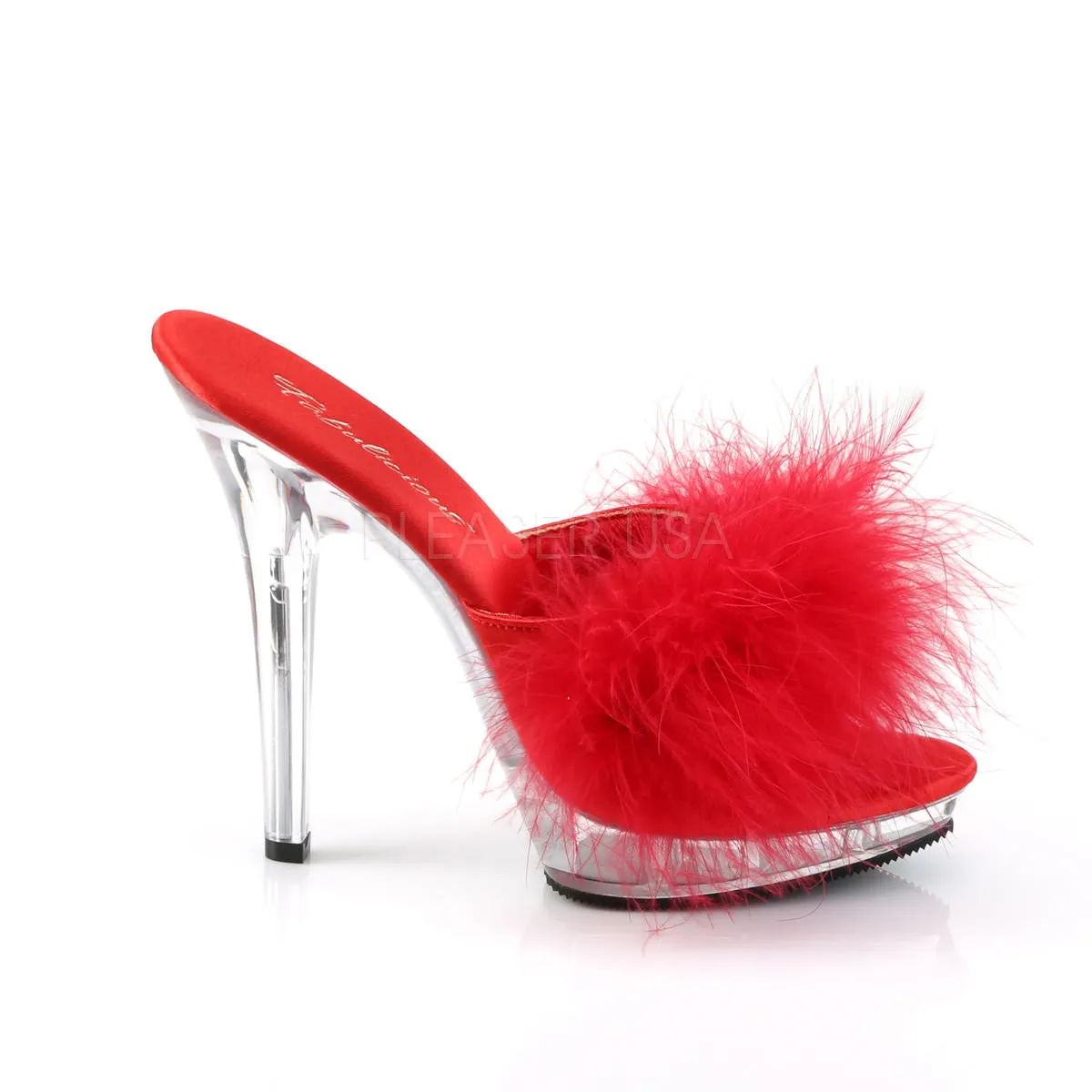 5 Inch Heel LIP-101-8 Red Fur