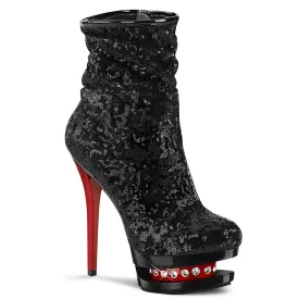 6 Inch Heel BLONDIE-R-1009 Black Sequins Red