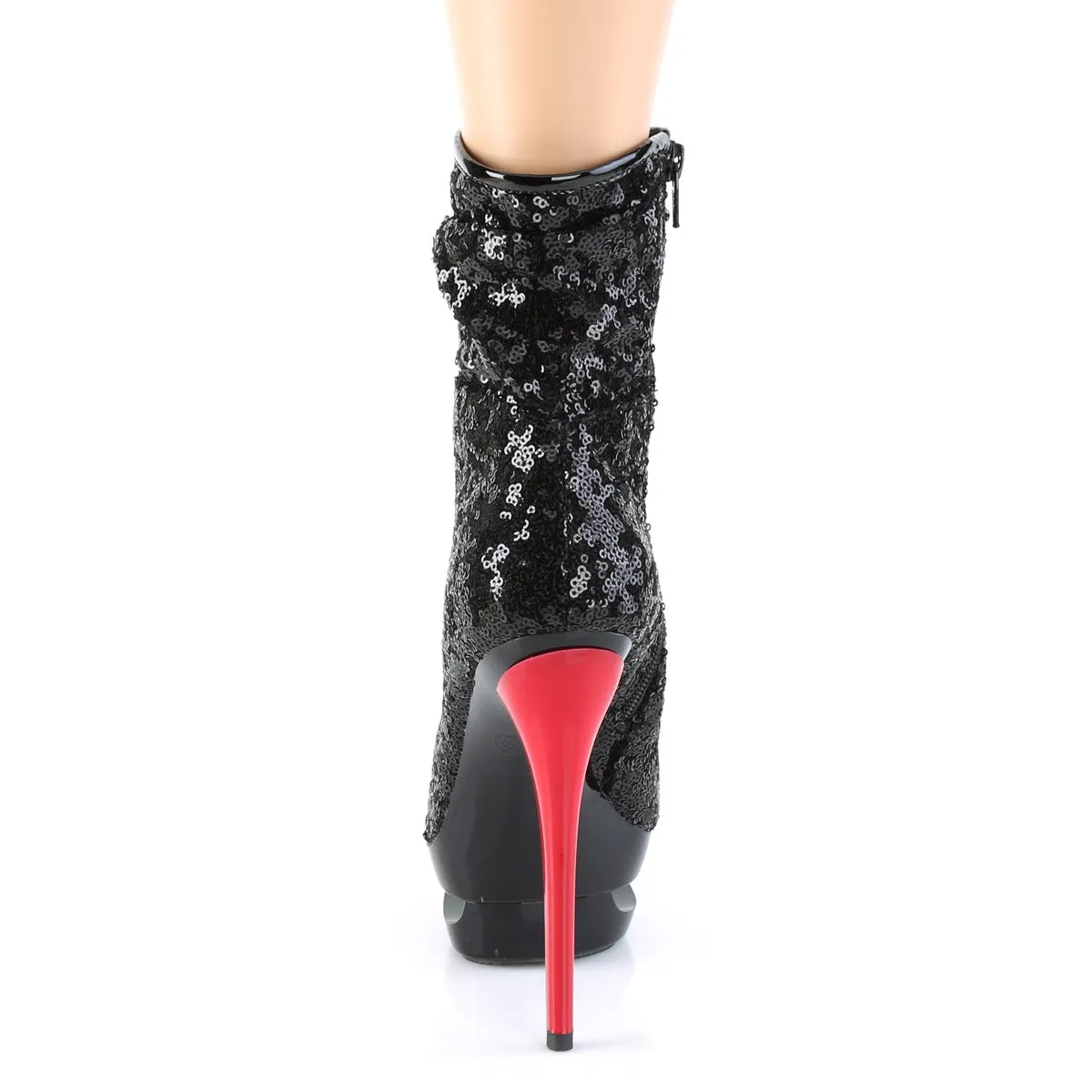 6 Inch Heel BLONDIE-R-1009 Black Sequins Red