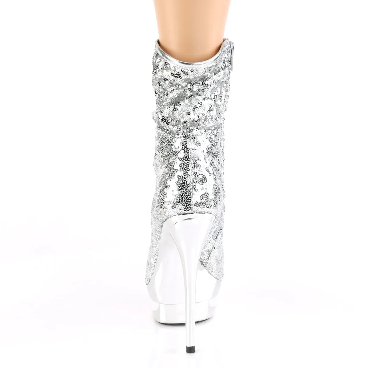 6 Inch Heel BLONDIE-R-1009 Silver Sequins