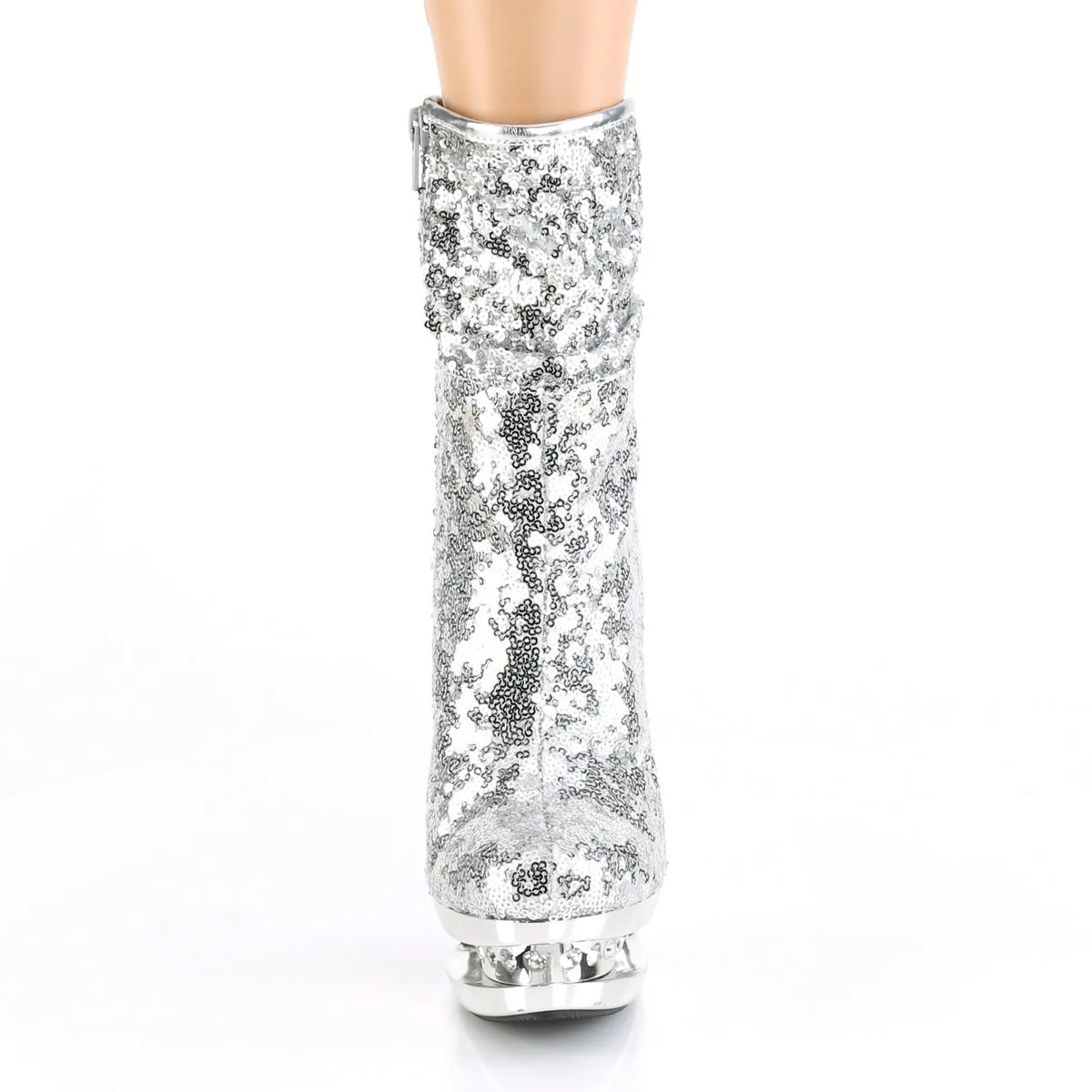 6 Inch Heel BLONDIE-R-1009 Silver Sequins