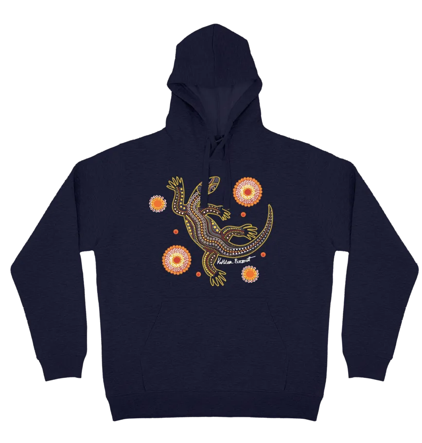 Adults Cozy Hoodie - Sand Goanna By Kathleen Buzzacott