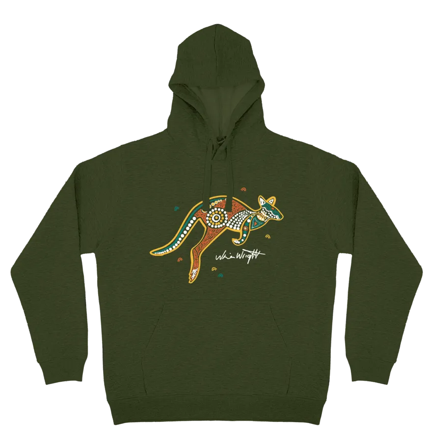 Adults Cozy Hoodie - Wawi (Red Kangaroo) By Nina Wright