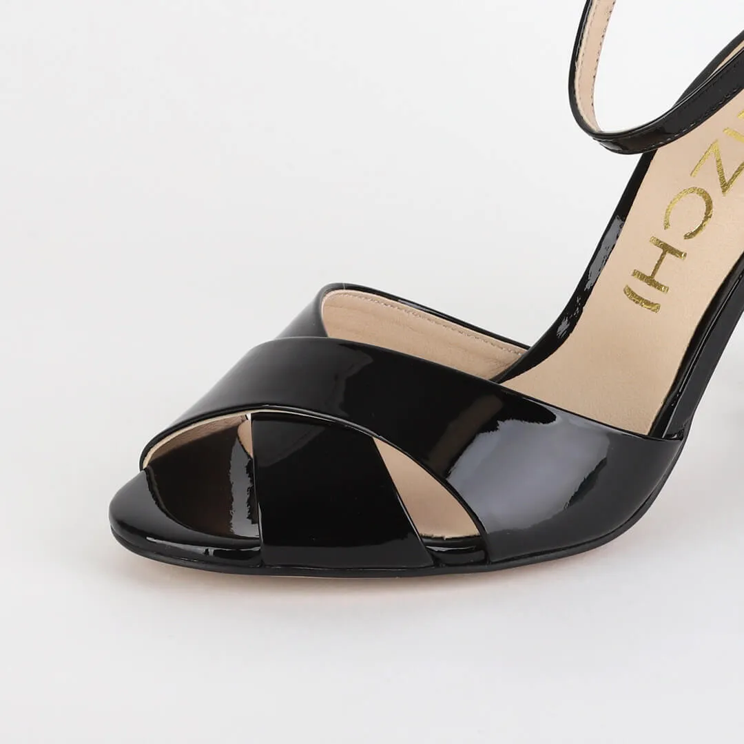 ALOVE PATENT - block heel sandal