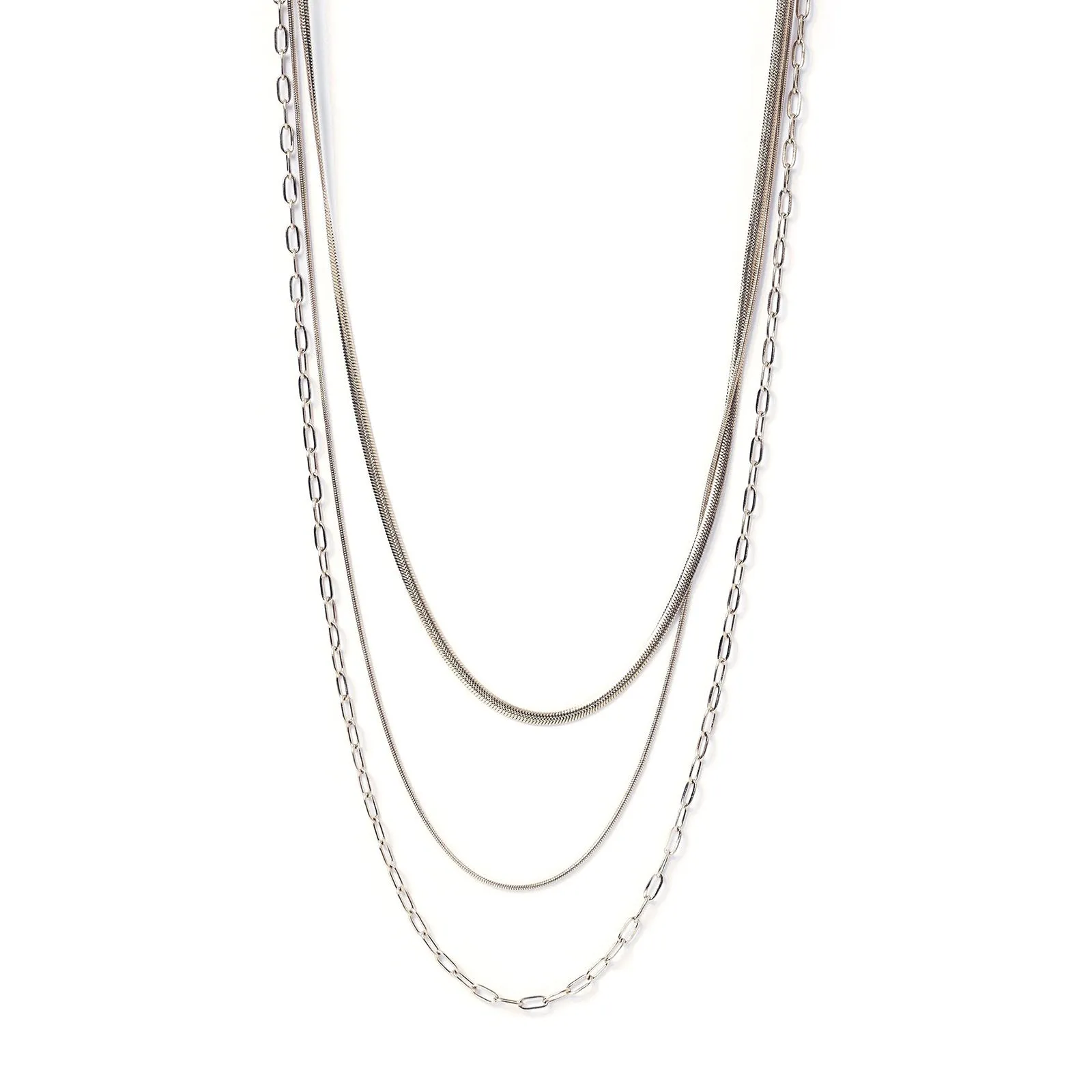 Amour Triple Silver Necklace