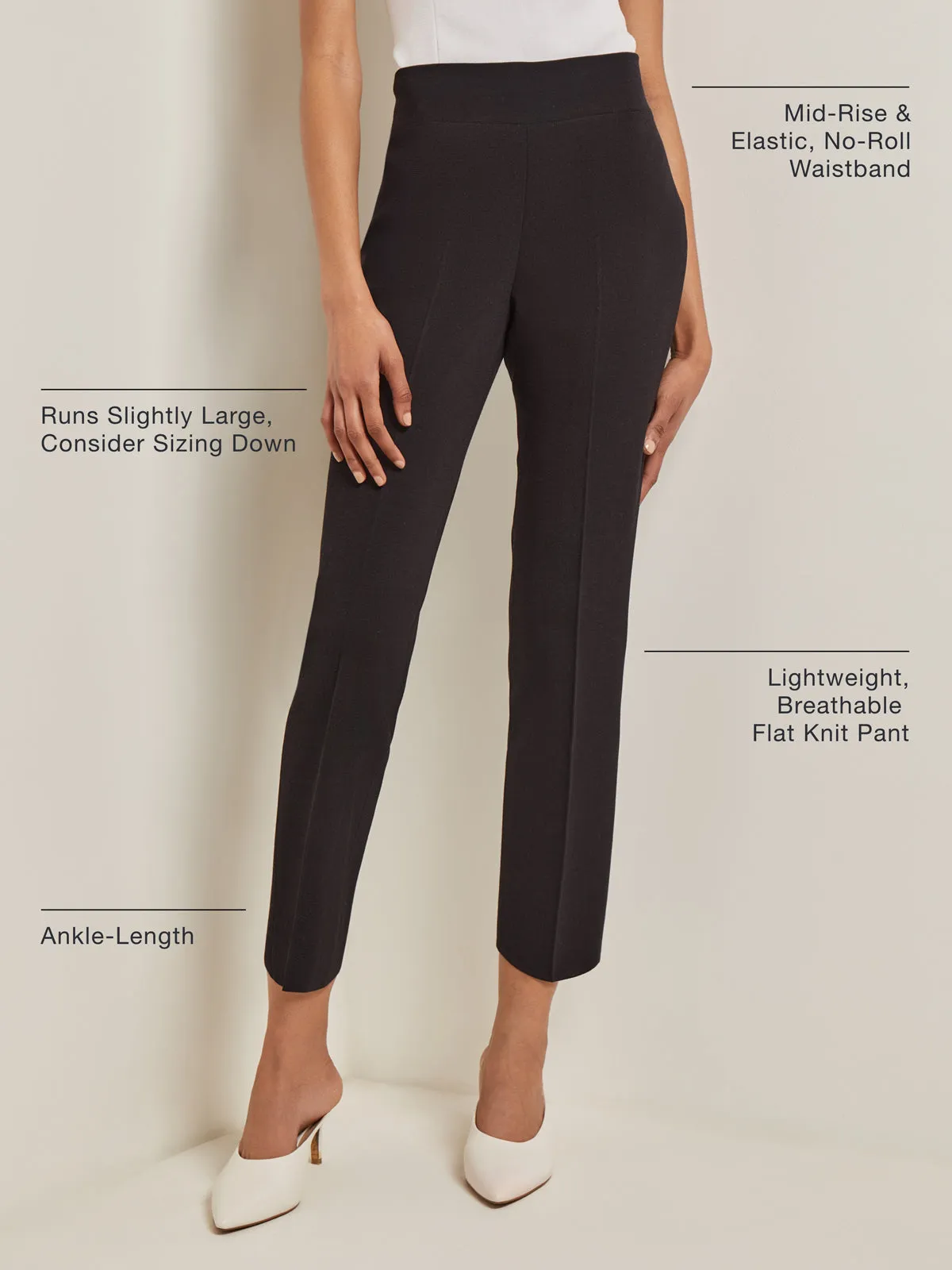 Ankle-length Flat Knit Pant