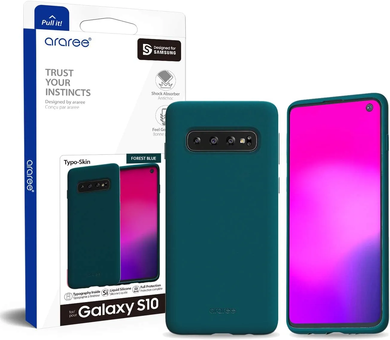 Araree Typo-Skin Galaxy S10 Plus (Red / Forest Blue)