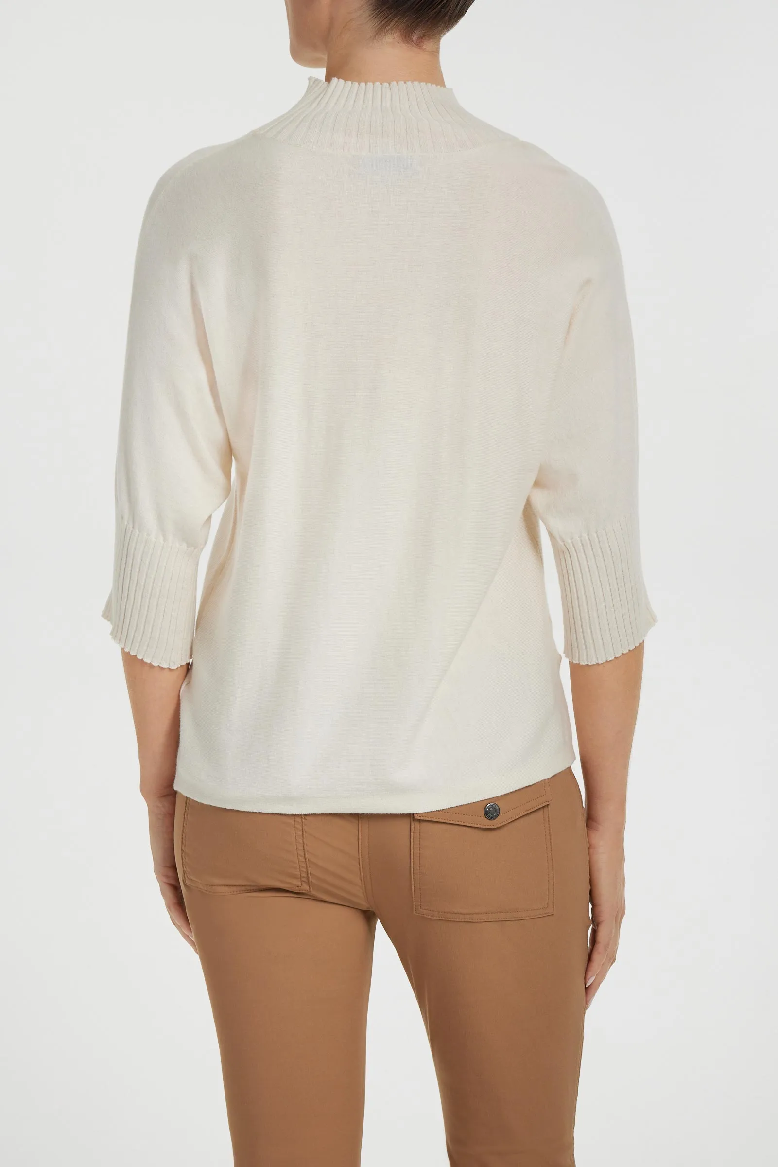 Ash Ribbed Mock Neck Sweater