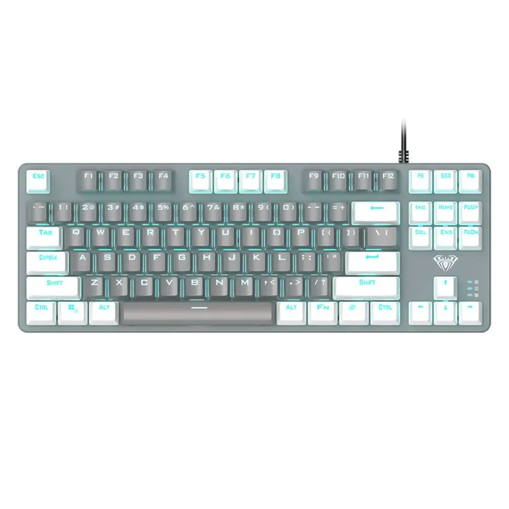 Aula Wind F3287 Blue Switch Wired Gaming Keyboard English & Arabic - Gray