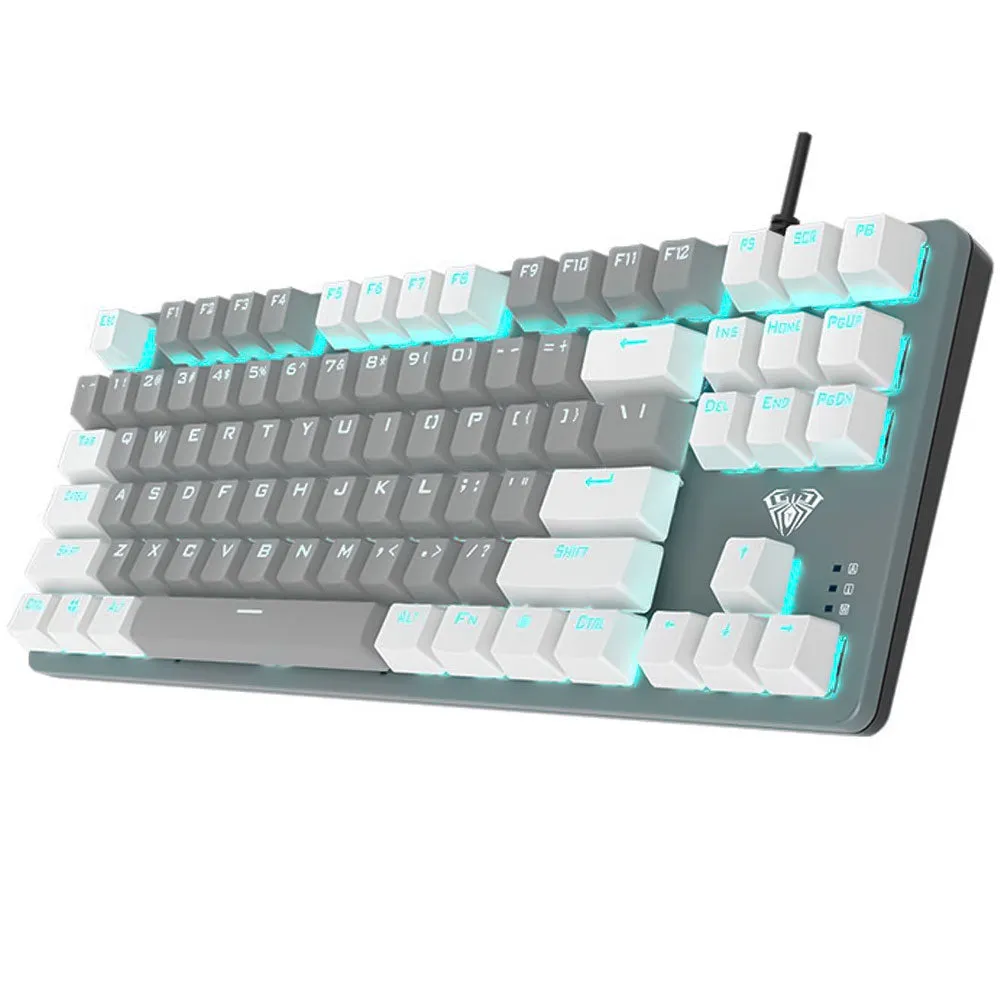 Aula Wind F3287 Blue Switch Wired Gaming Keyboard English & Arabic - Gray