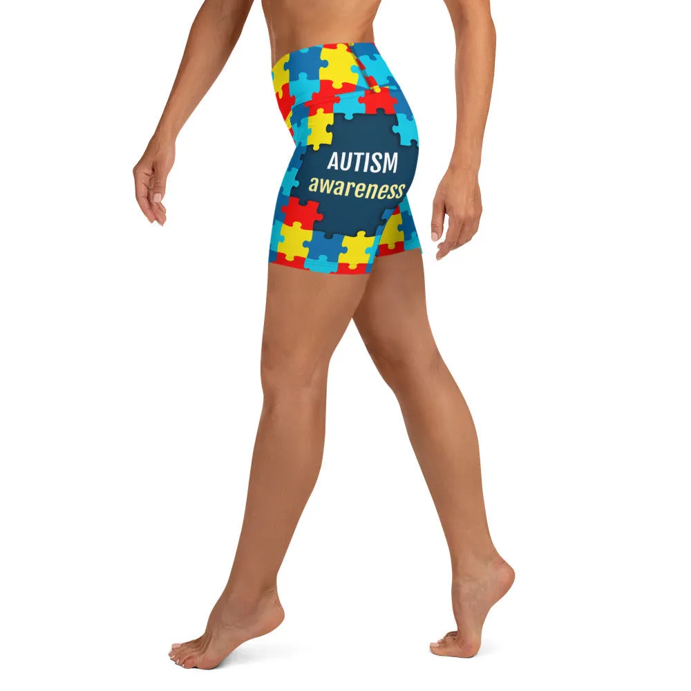 Autism Awareness Yoga Shorts