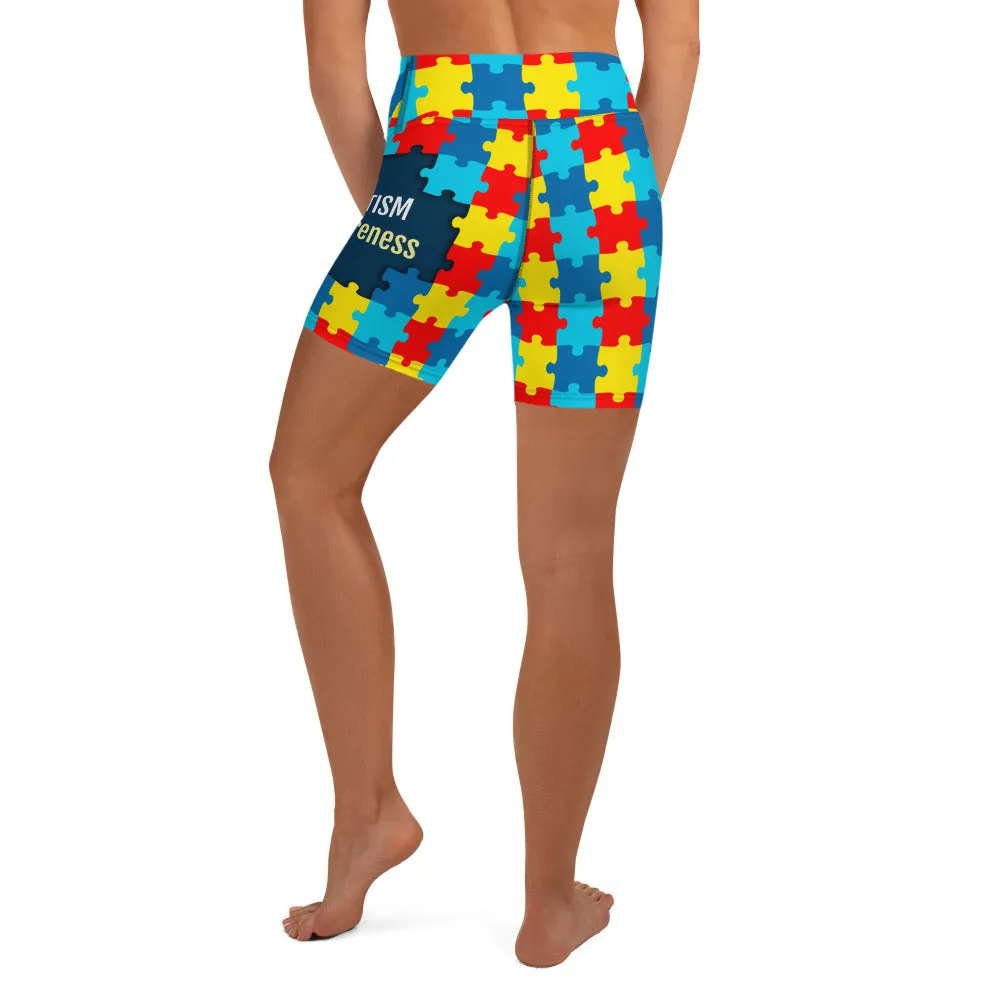 Autism Awareness Yoga Shorts