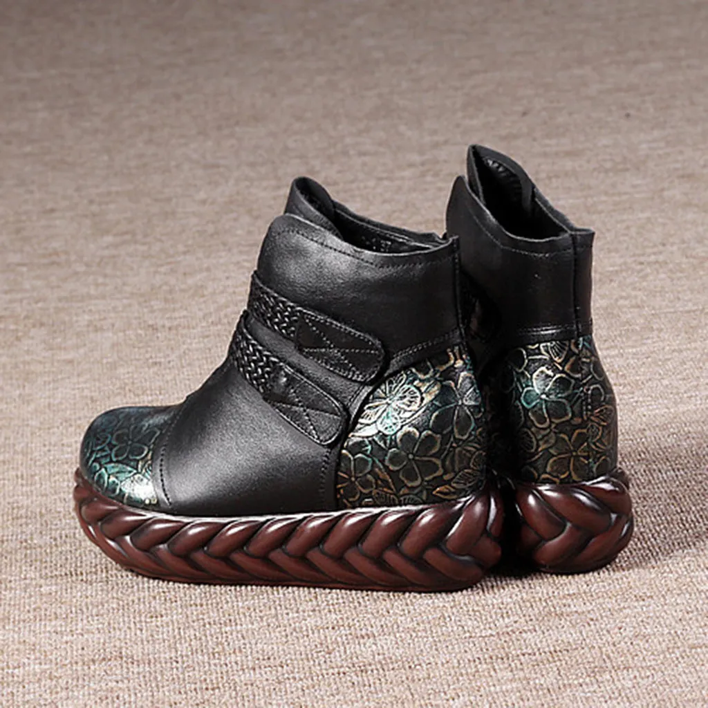 Autumn Winter Handmade Retro Platform Boots