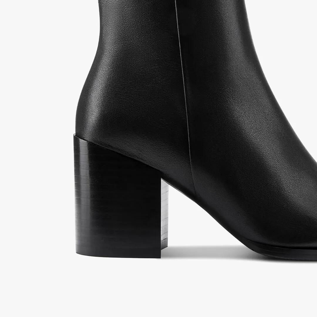 *BELGO - black chunky heel ankle boot