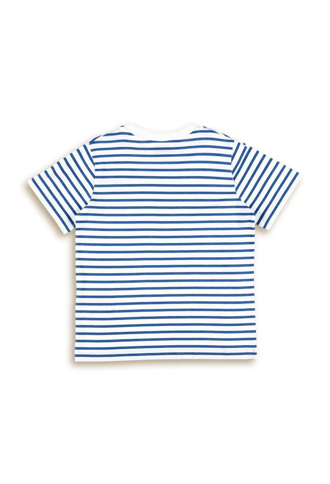 Blue-Ecru Striper Tee