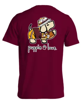 BURGUNDY AND GOLD MASCOT PUP