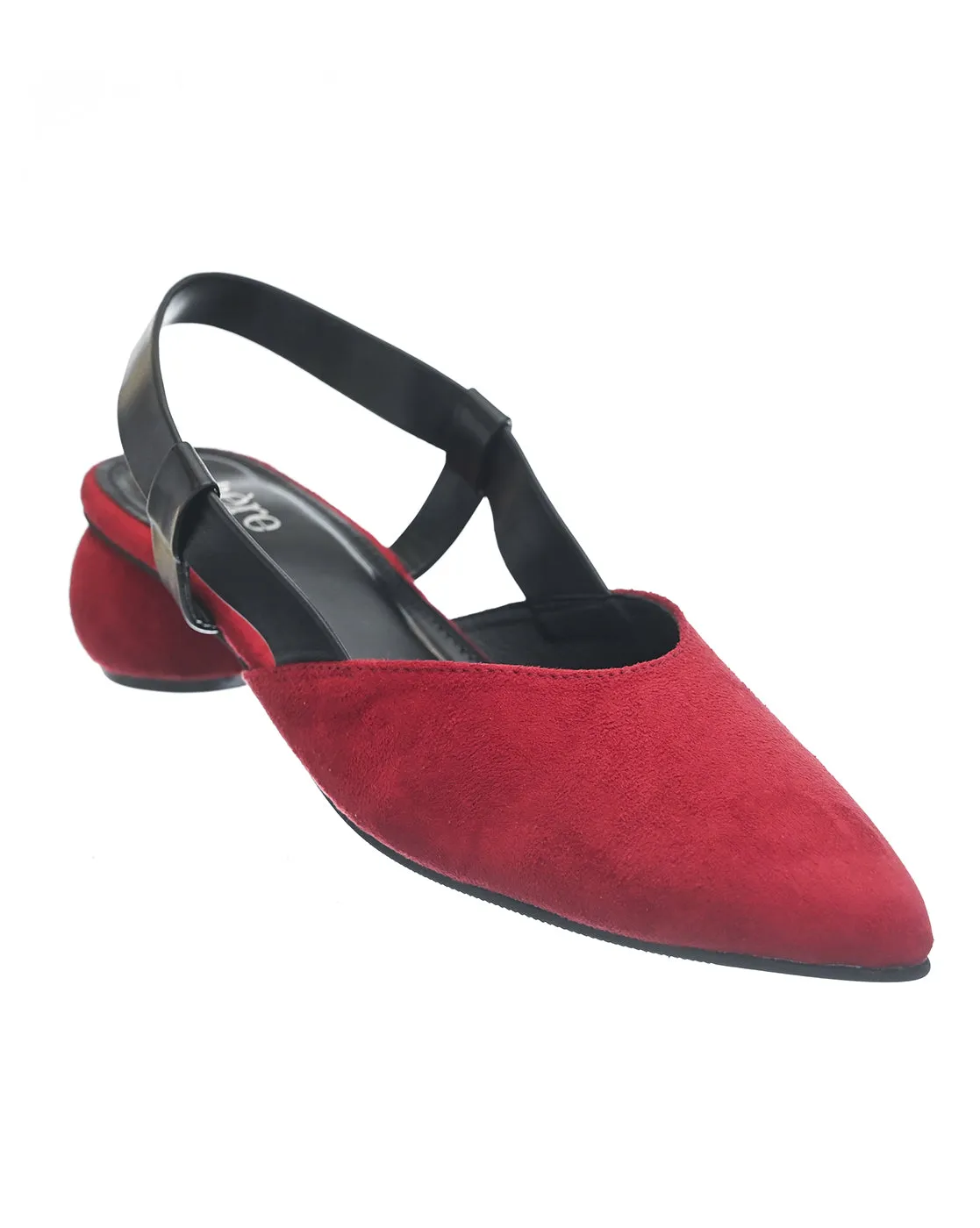 Burgundy Velvet Mule round heels for Women