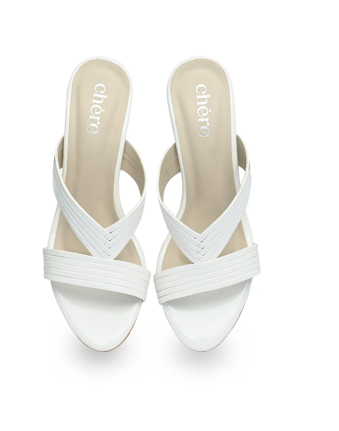 Casual White Strap Heels for Women