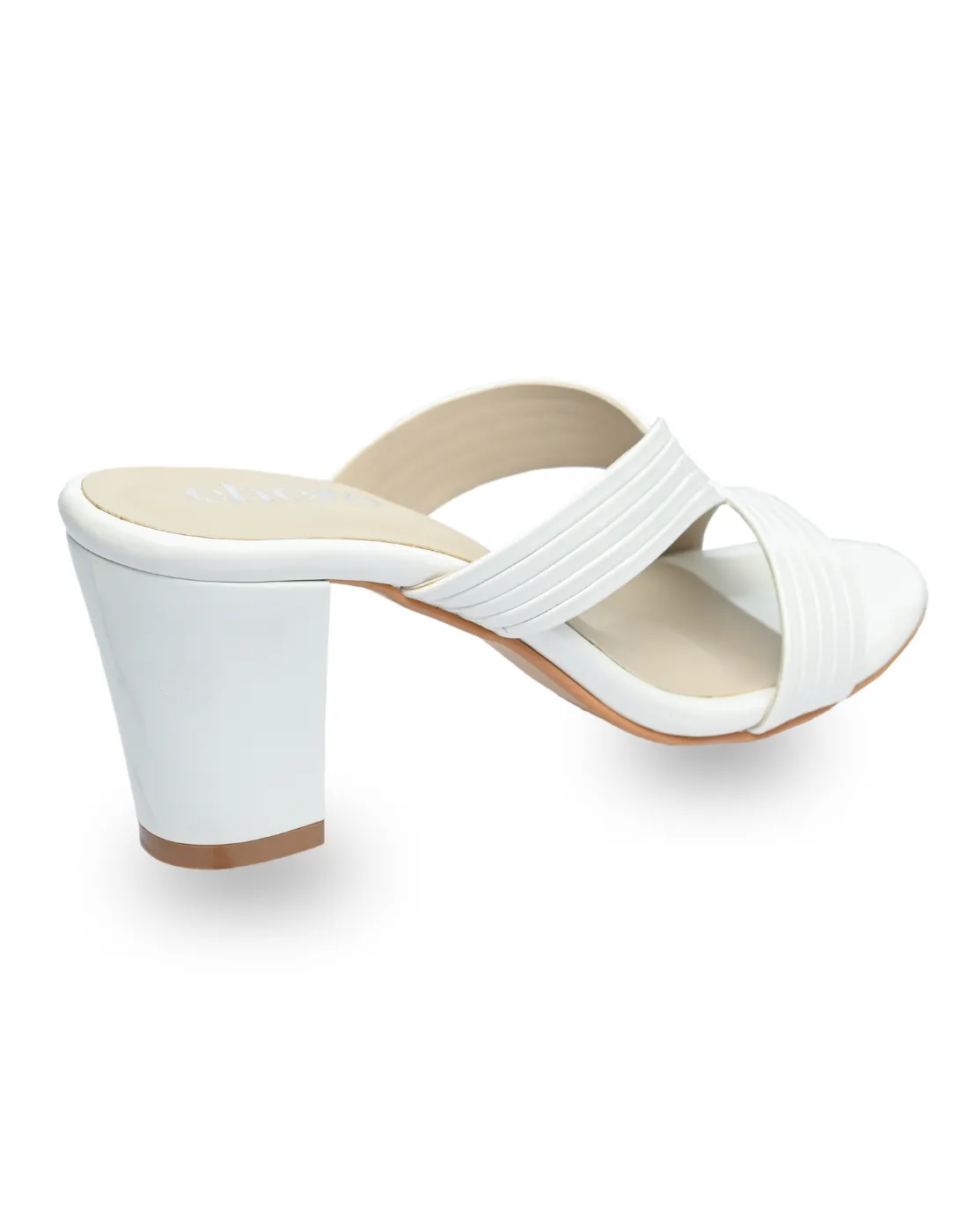 Casual White Strap Heels for Women