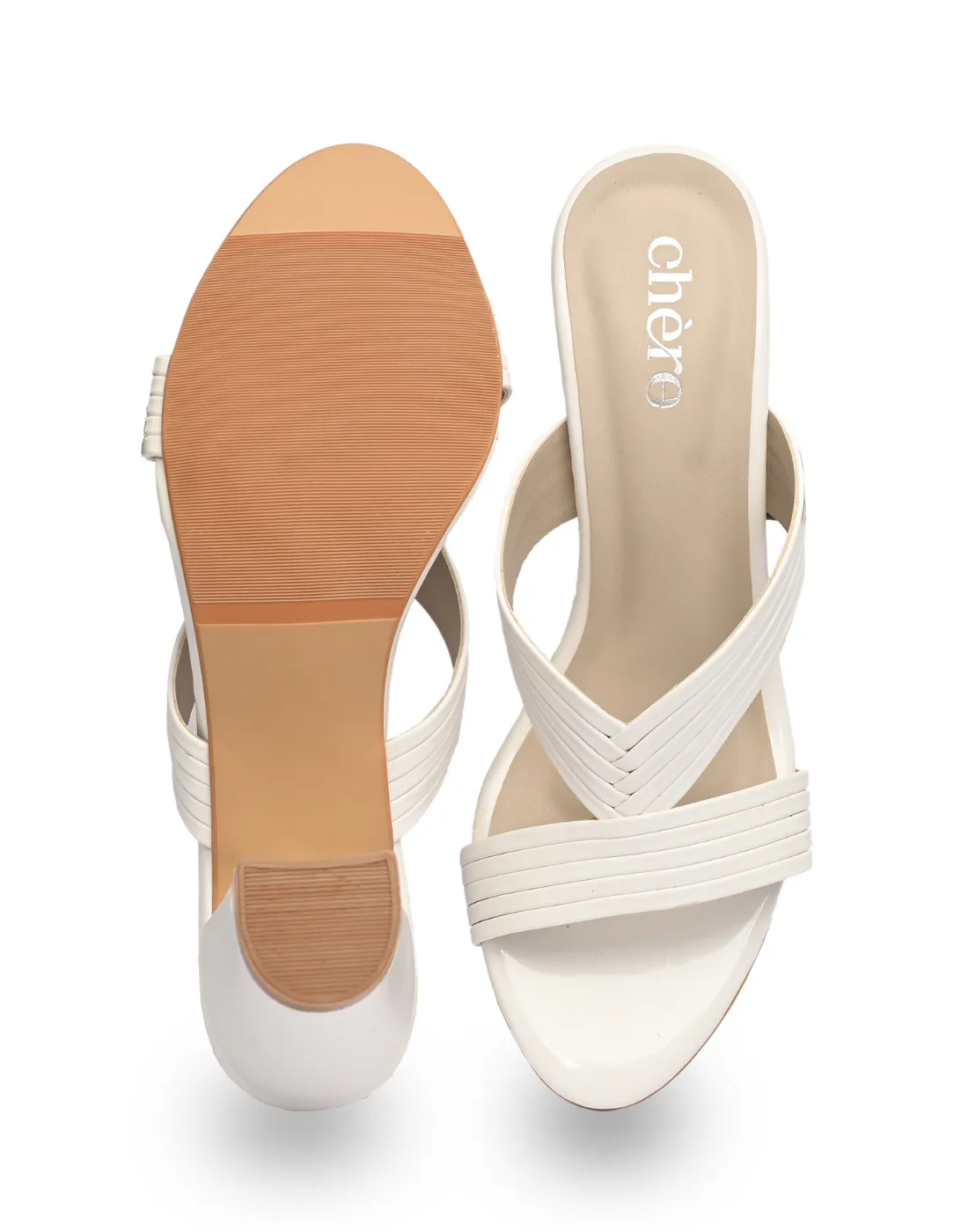 Casual White Strap Heels for Women