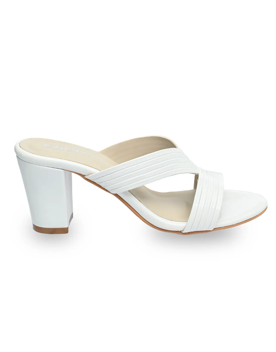 Casual White Strap Heels for Women