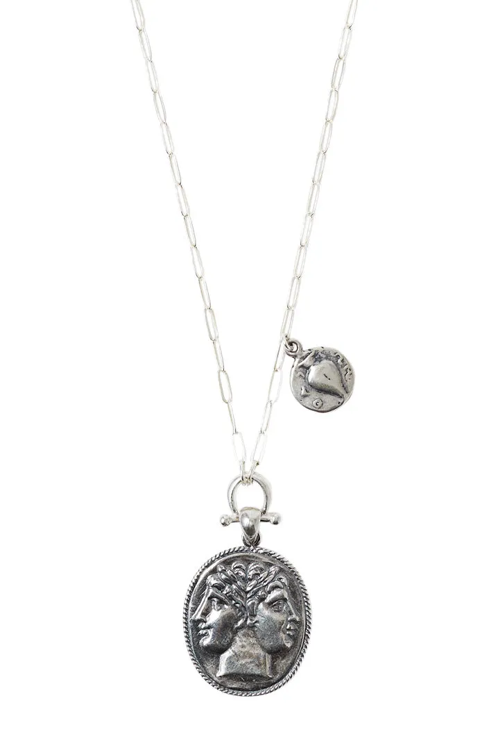 Chan Luu Roman Coin Necklace in Silver