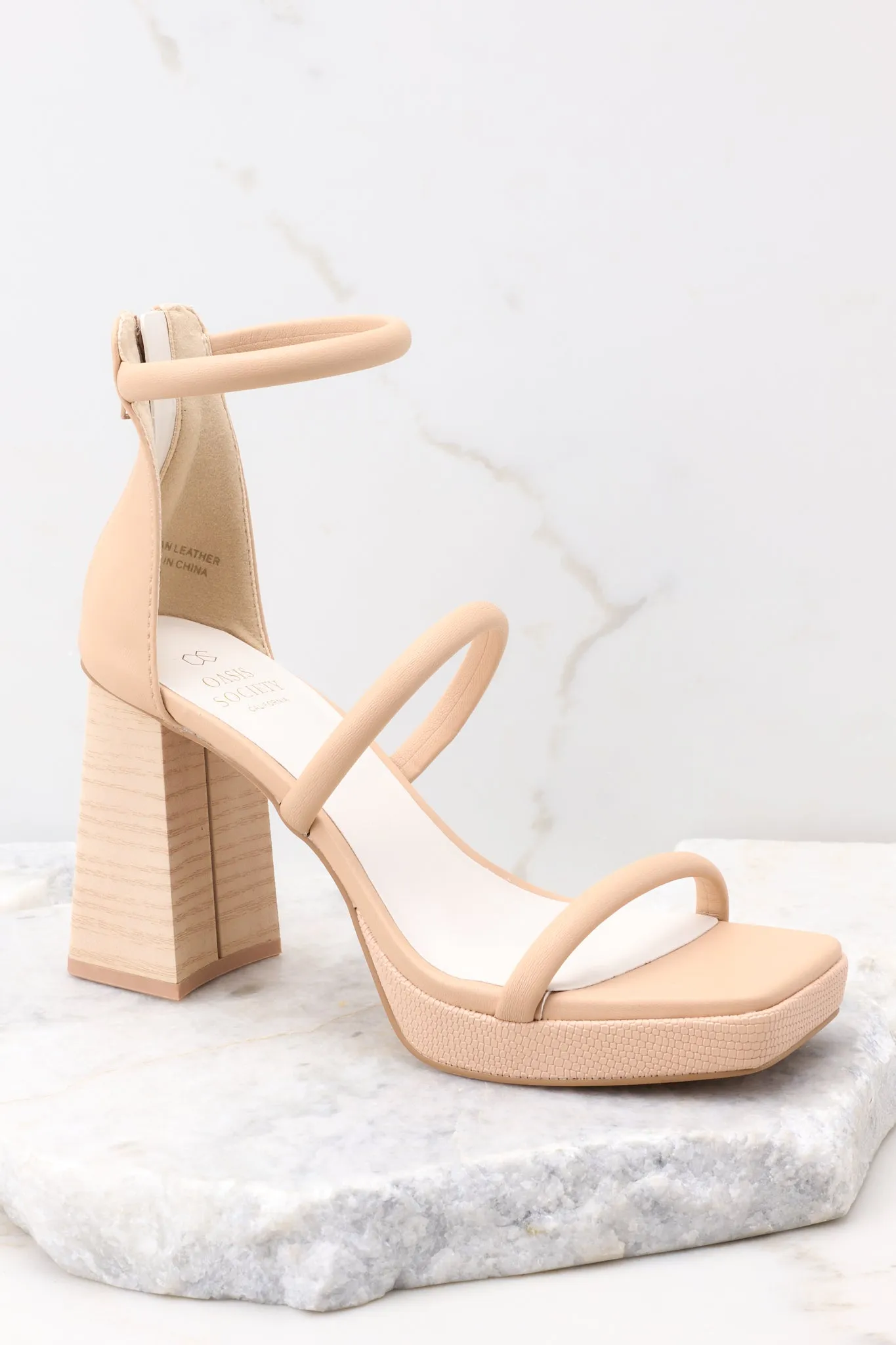 Classy Sensation Beige High Heel Platform Sandals