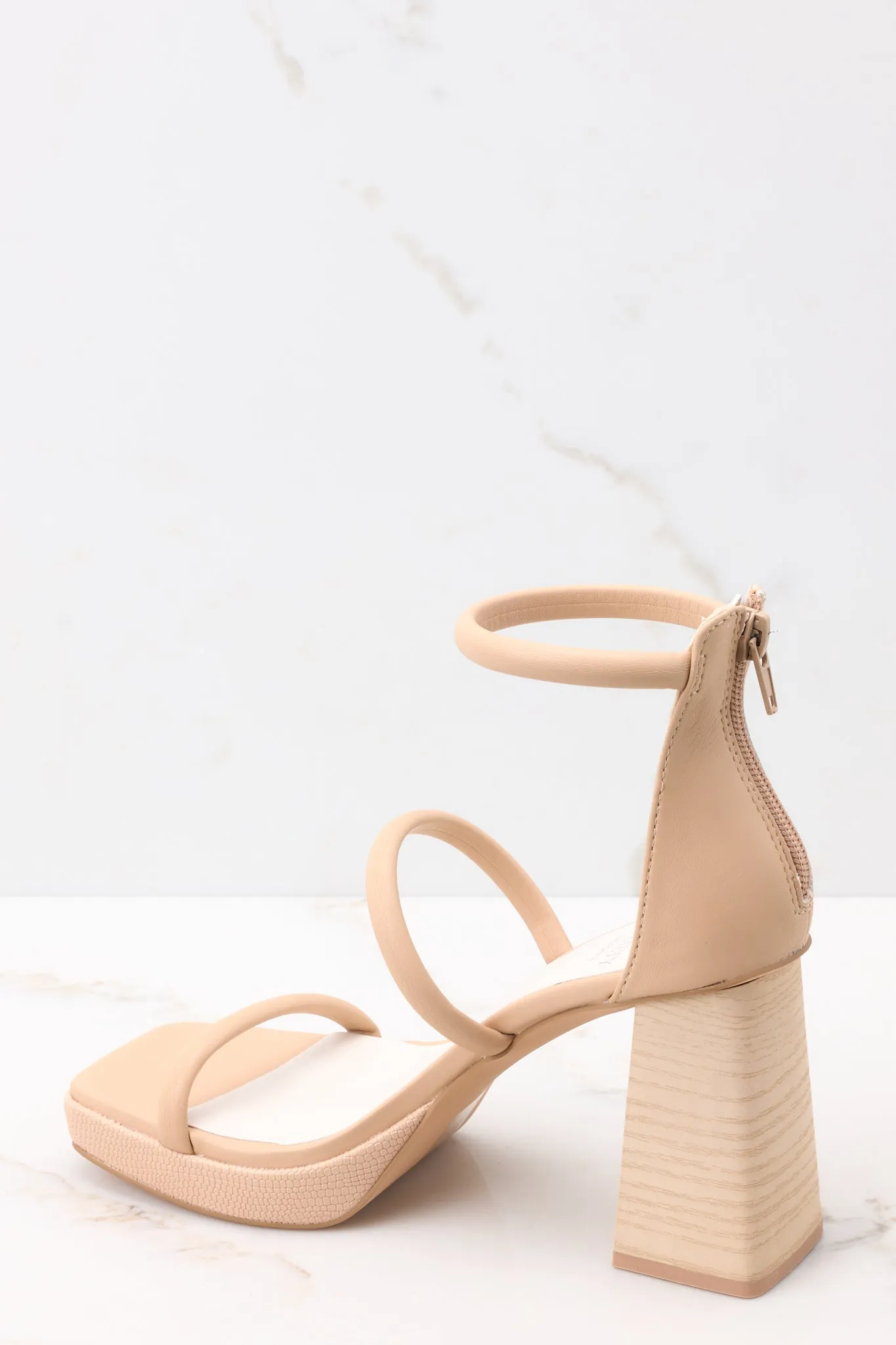 Classy Sensation Beige High Heel Platform Sandals