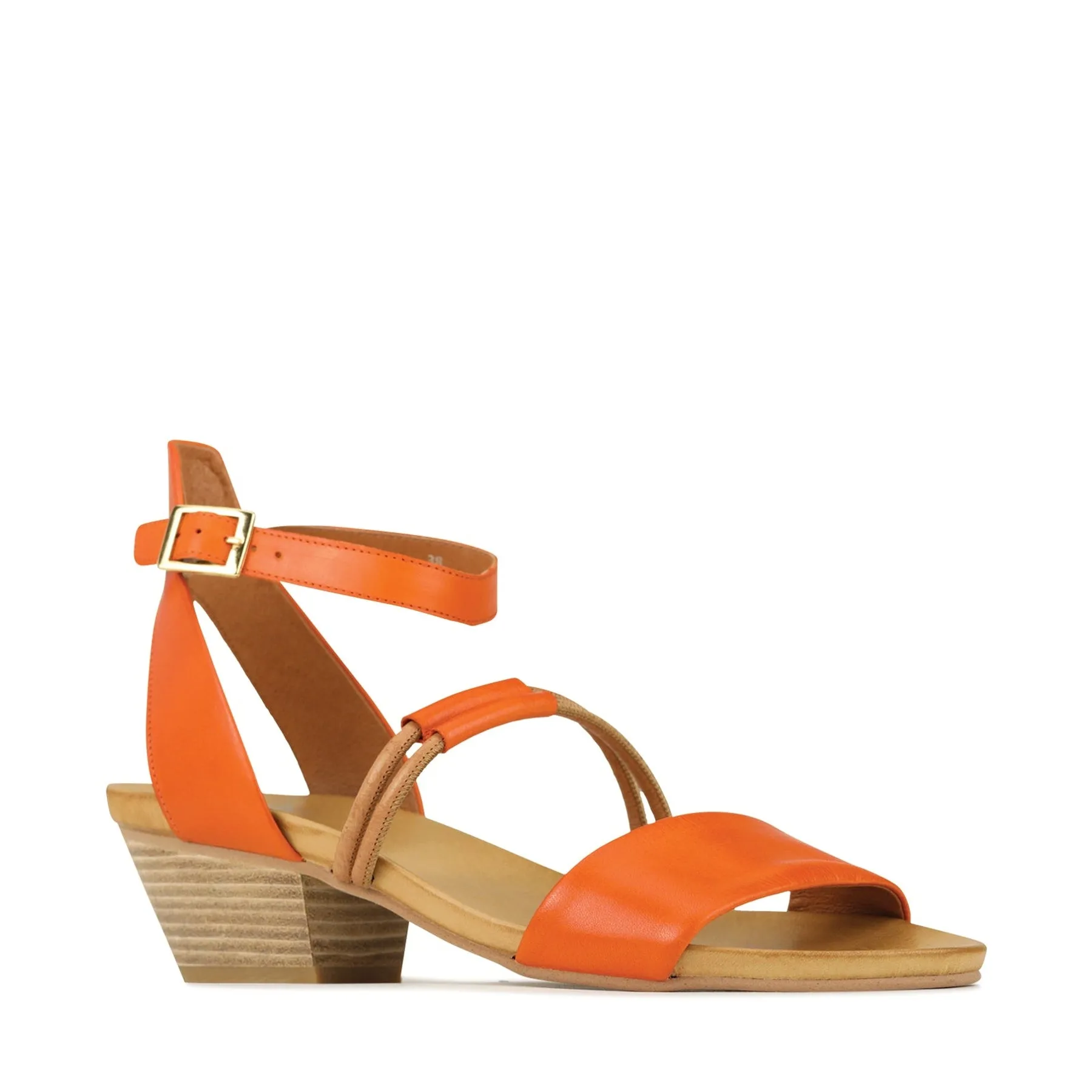 CURO ANKLE STRAP HEEL SANDALS LEATHER