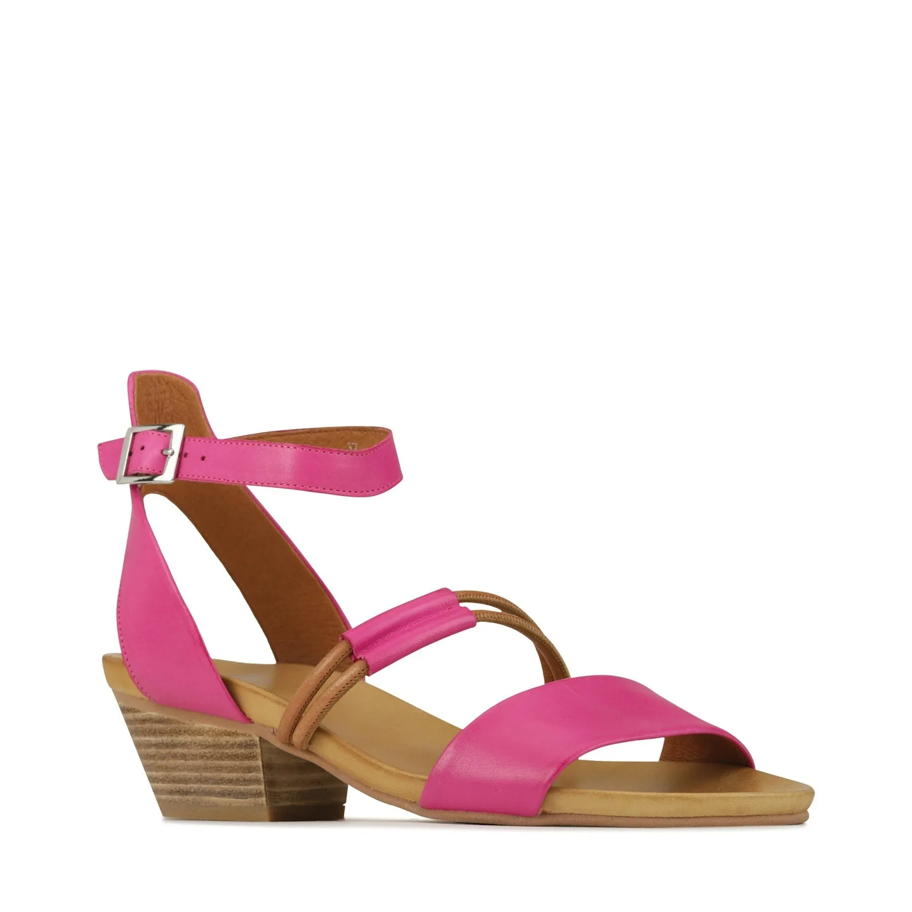 CURO ANKLE STRAP HEEL SANDALS LEATHER