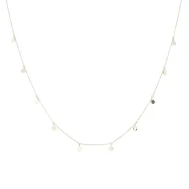 DAINTY POISE DISK NECKLACE - CUBIC ZIRCONIA & SILVER