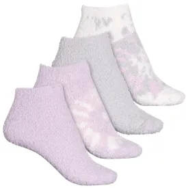 4-Pack Danskin Ultra Soft Plush Fleece Low Cut Cozy Socks, Tie-Dye Swirl Design