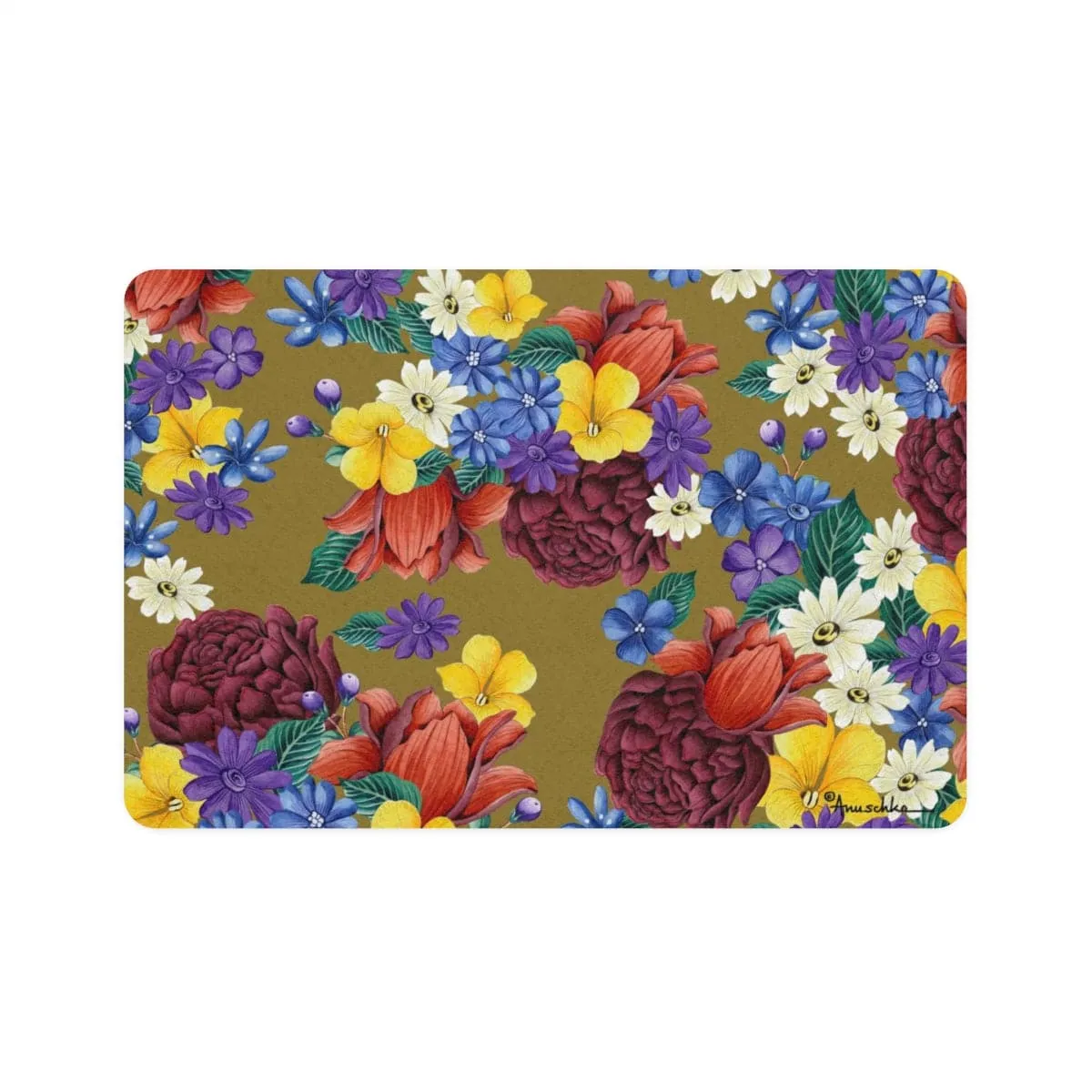 Dreamy Floral Pet Food Mat