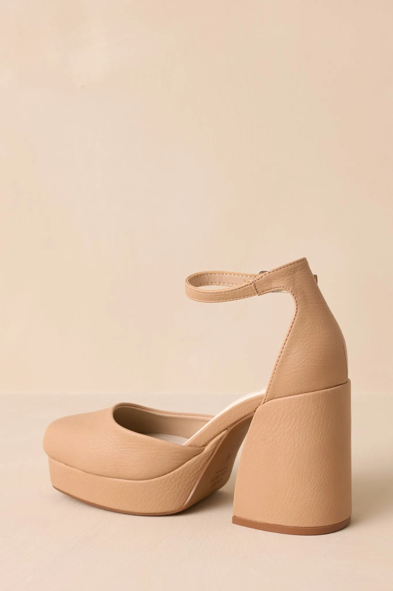 Dynamic Steps Beige Ankle Strap Block Heels (RESTOCK OCTOBER)