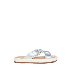 EF003-SLR Espadrilles Sandals - Silver