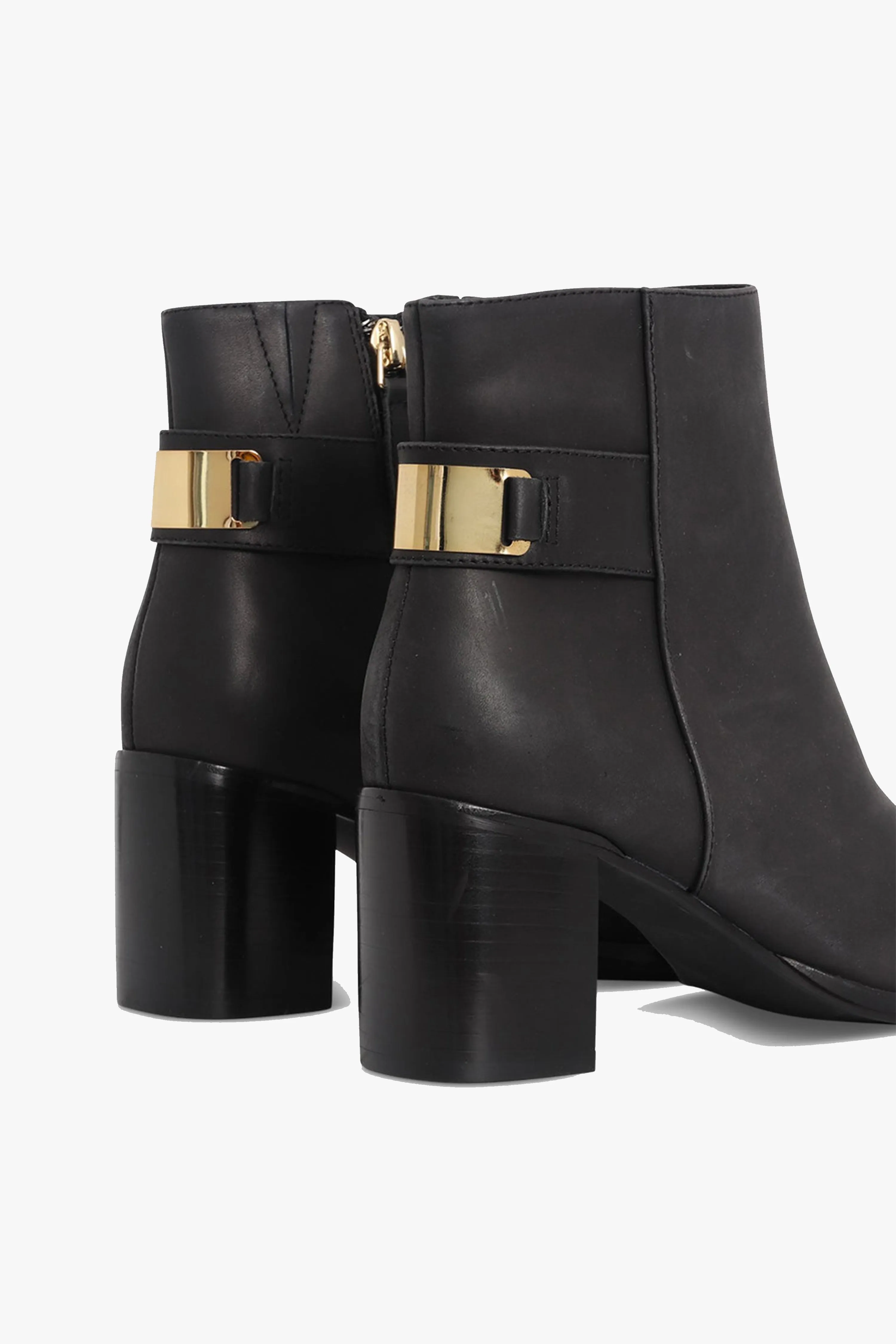 Elsie Mid Heel Black Ankle Boot