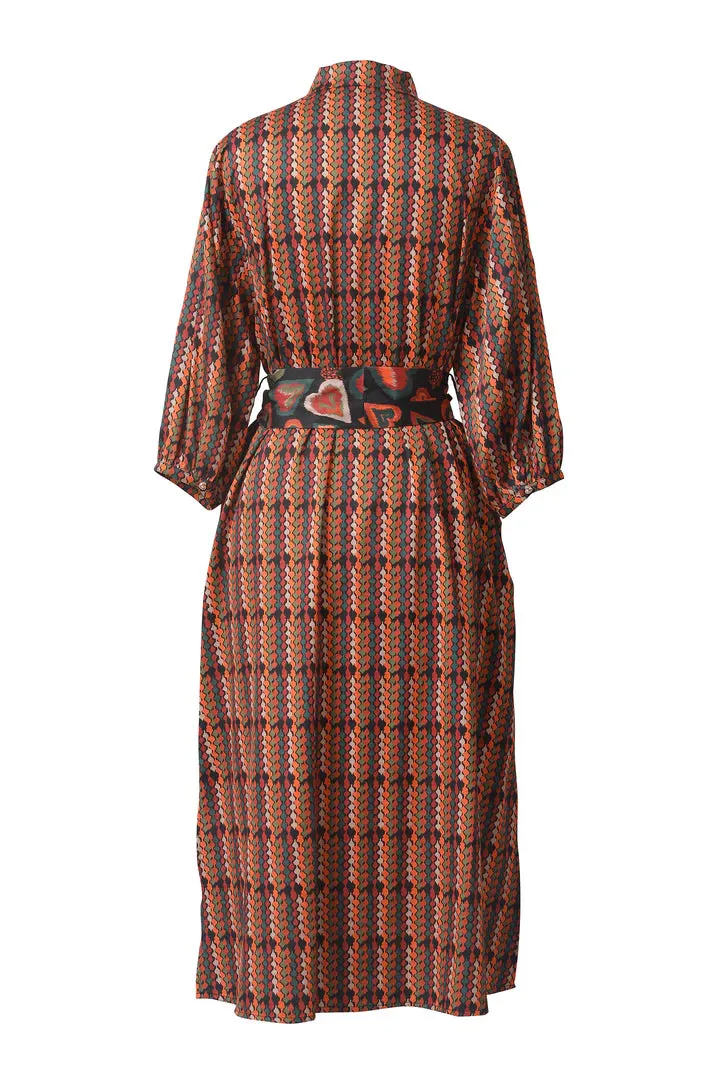 Emily Lovelock Zora Print Mixed Dress