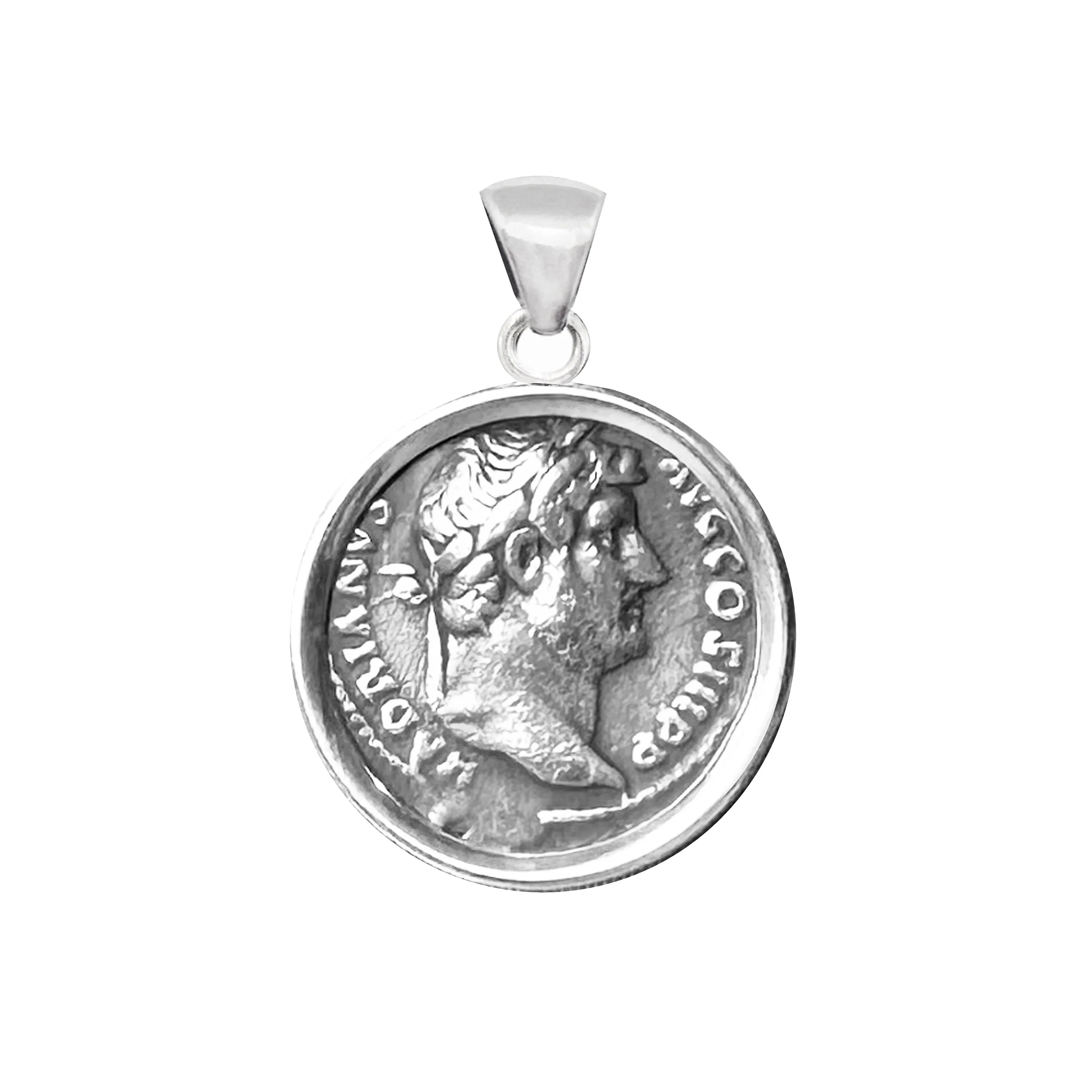 EMPEROR HADRIAN Genuine Ancient Roman Silver Coin 2nd cent. AD Pendant