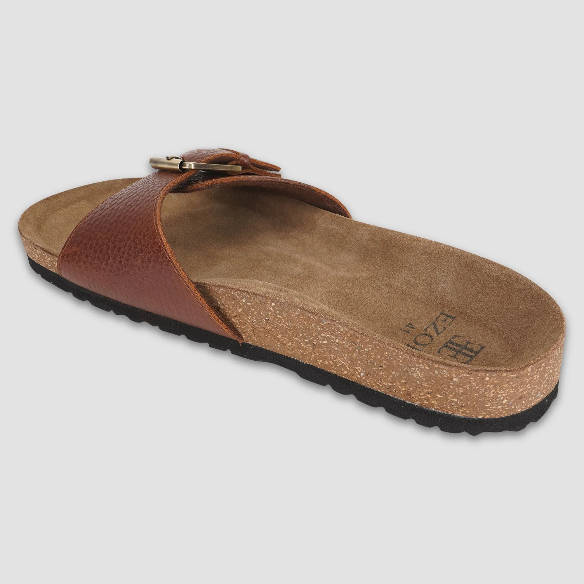 Ezok Tan Leather Sandal For Men