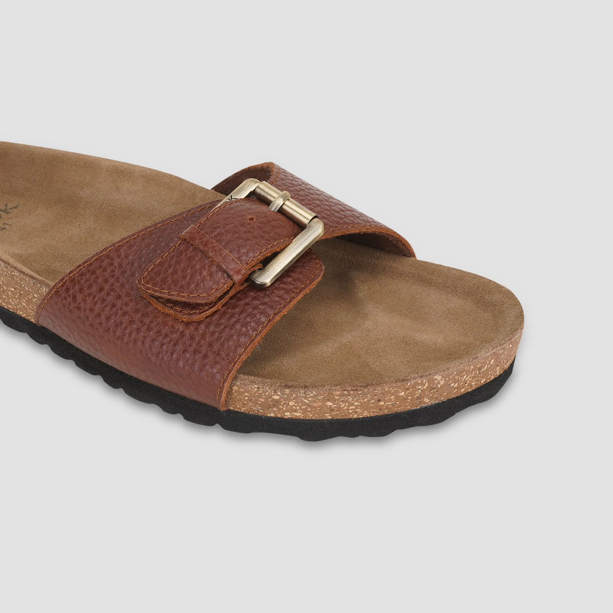 Ezok Tan Leather Sandal For Men