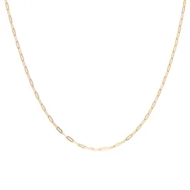 Flat Drawn Cable Chain Necklace | Solid 14k Gold