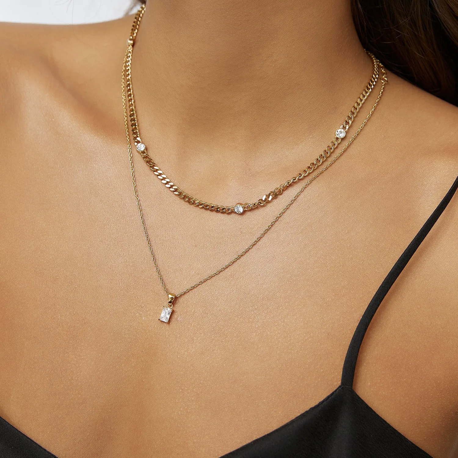 Gia Gold Necklace - Stone