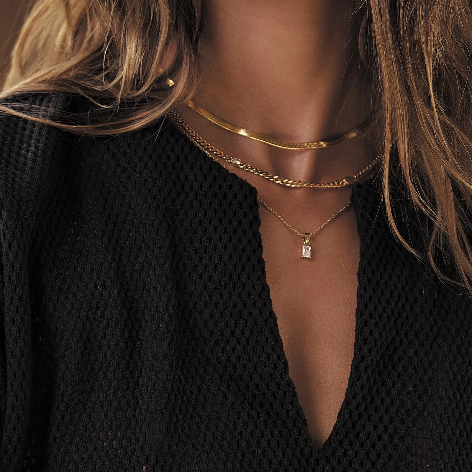 Gia Gold Necklace - Stone