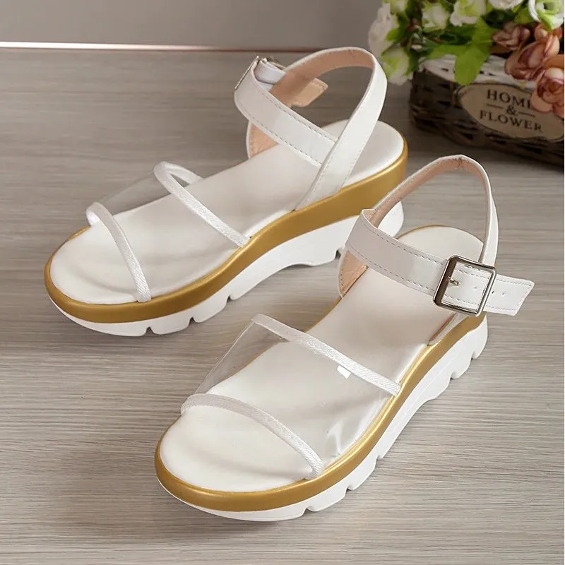 GRW Arch Support Sandals Women Memory Foam Clear Ankle Strap EVA Plus Size Unique Summer